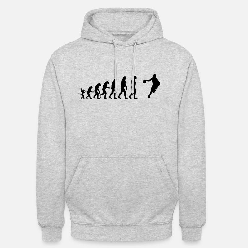 Evolution du basketteur - Sweat-shirt à capuche unisexe - gris clair chiné