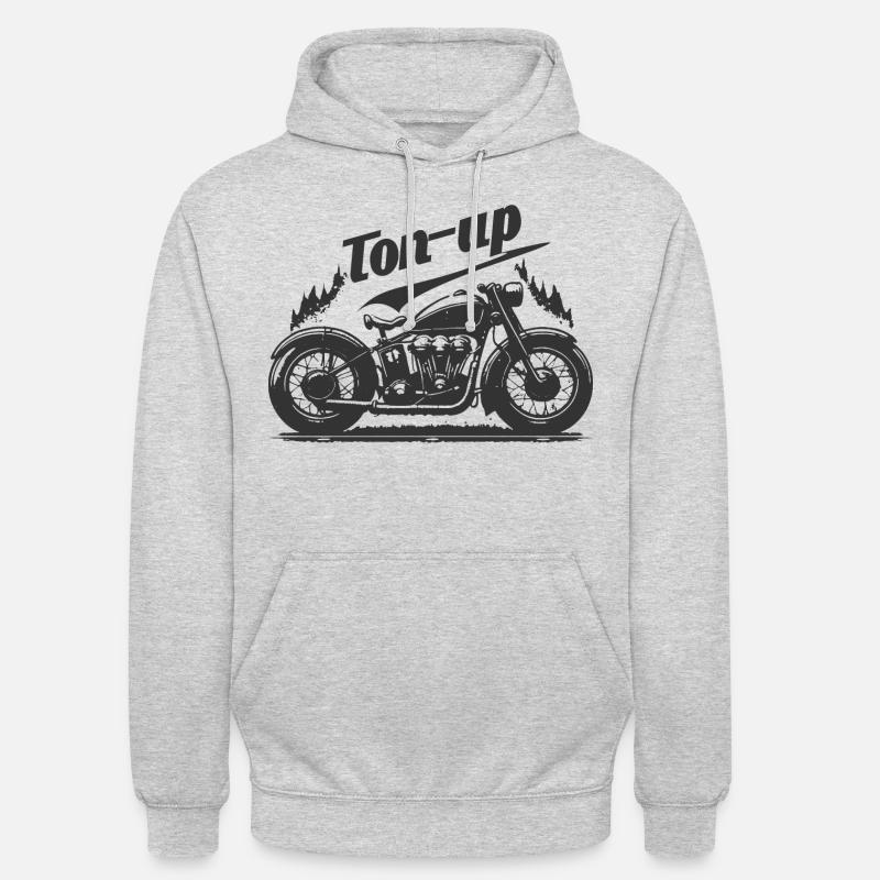 Ton-up caferacer - Sweat-shirt à capuche unisexe - gris clair chiné