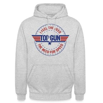 Top Gun I Feel The Need For Speed Cool Quote - Unisex Hoodie - light heather grey - Front - Alina (178cm) & Michal (187cm)