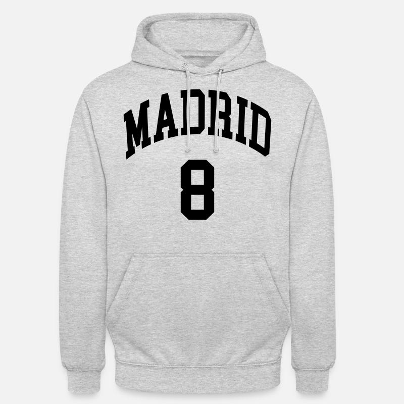 Madrid 8 - Sweat-shirt à capuche unisexe - gris clair chiné