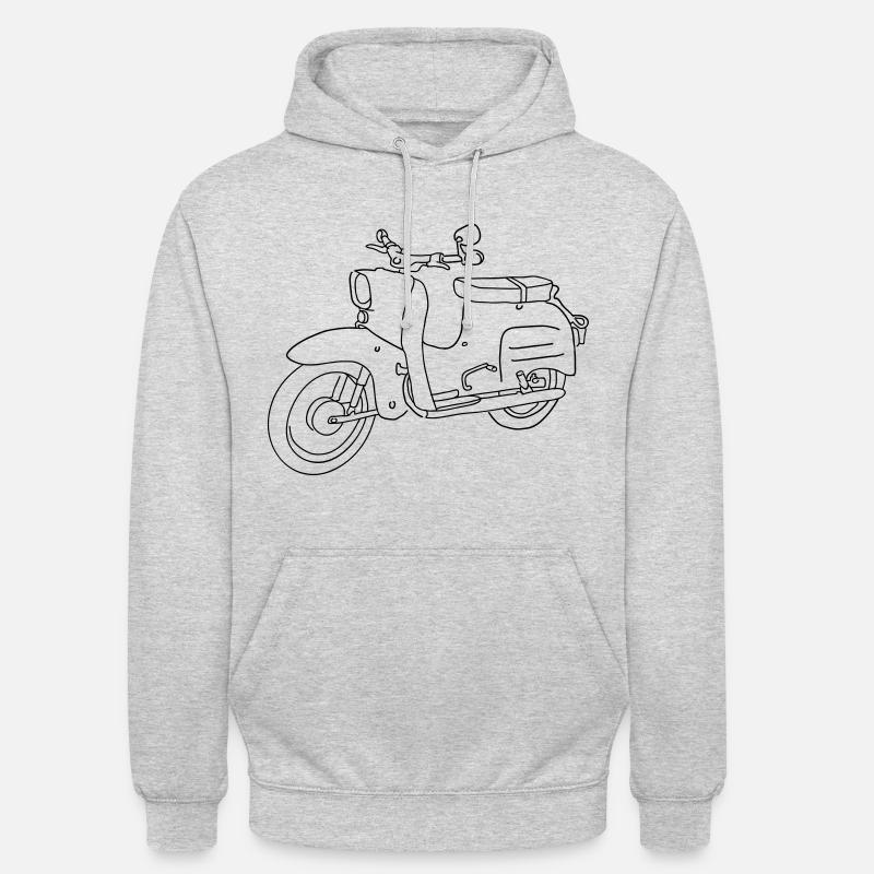 Motorroller, Moped Schwalbe - Unisex Hoodie - Hellgrau meliert