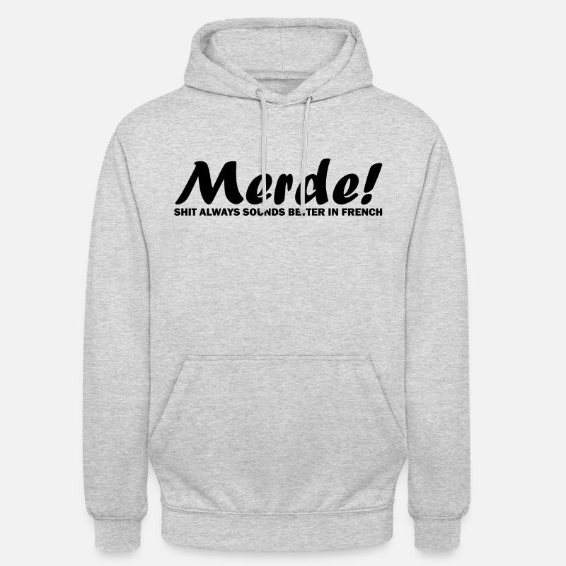 Merde! - Sweat-shirt à capuche unisexe - gris clair chiné