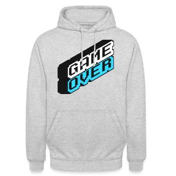Game Over Gaming Gaming Arcade - Unisex Hoodie - light heather grey - Front - Alina (178cm) & Michal (187cm)