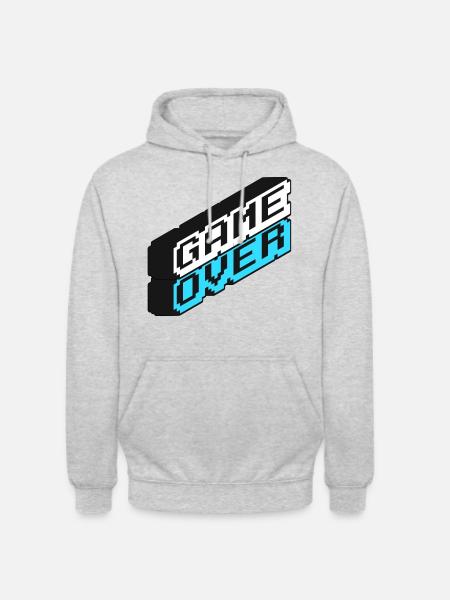 Game Over Gaming Zocken Arcade - Unisex Hoodie - Hellgrau meliert