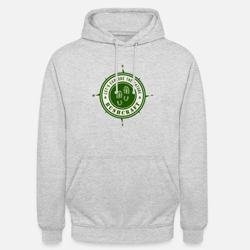 Explorons la nature - Bushcraft - Sweat-shirt à capuche unisexe - gris clair chiné
