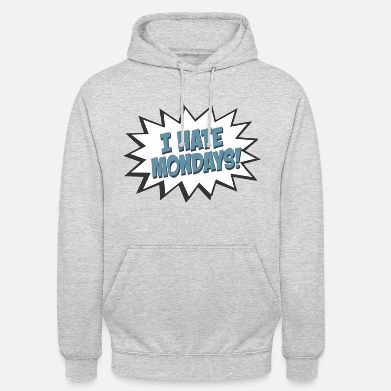Bulle Je déteste les lundis - Sweat-shirt à capuche unisexe - gris clair chiné