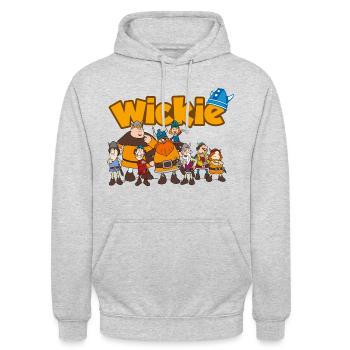 Wickie Und Die Starken Männer Mit Den Wikingern - Unisex Hoodie - Hellgrau meliert - Vorne - Alina (178cm) & Michal (187cm)