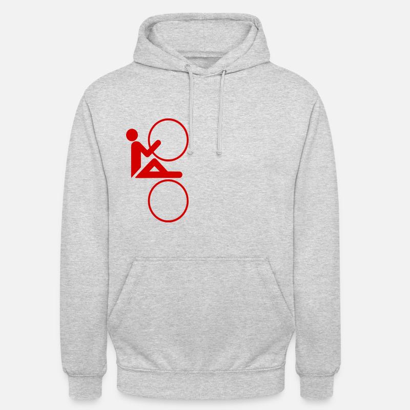 Conception de vélo de route - Sweat-shirt à capuche unisexe - gris clair chiné