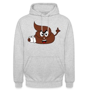 Merde tas de papier hygiénique Corona Virus - Sweat-shirt à capuche unisexe - gris clair chiné - Devant - Alina (178cm) & Michal (187cm)