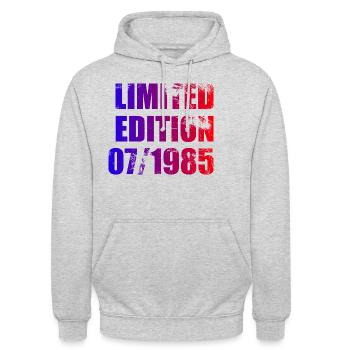 40e anniversaire Edition limitée 07/1985 - Sweat-shirt à capuche unisexe - gris clair chiné - Devant - Alina (178cm) & Michal (187cm)