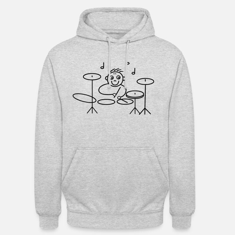 Cool drummer on drums - Unisex Hoodie - light heather grey