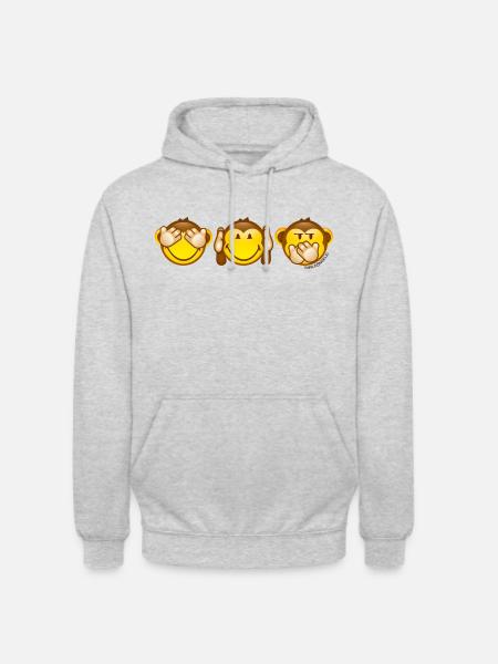 SmileyWorld Monkey Smileys - Unisex Hoodie - light heather grey