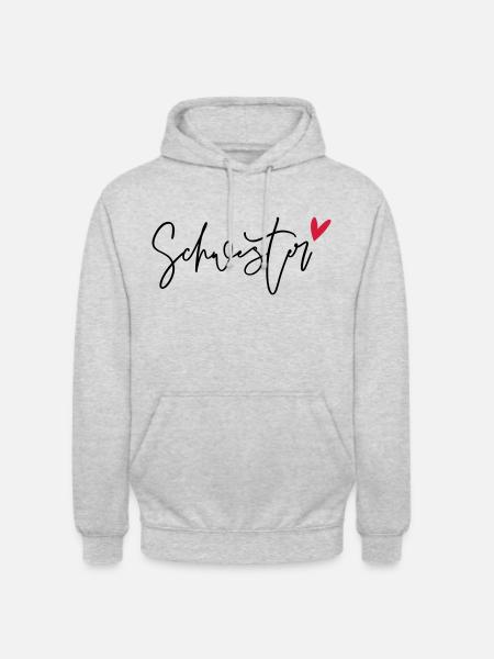 Schwesterherz - Unisex Hoodie - Hellgrau meliert