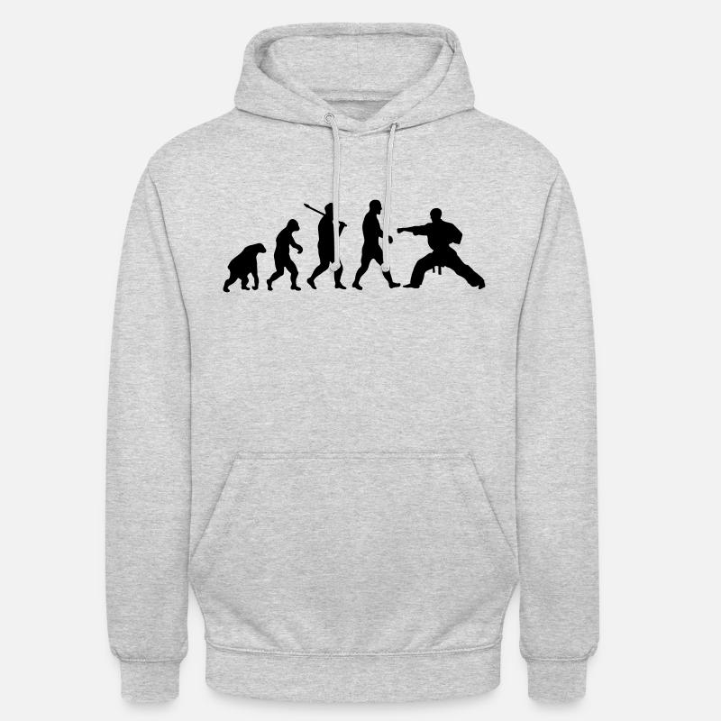 Evolution: Karate - Sweat-shirt à capuche unisexe - gris clair chiné