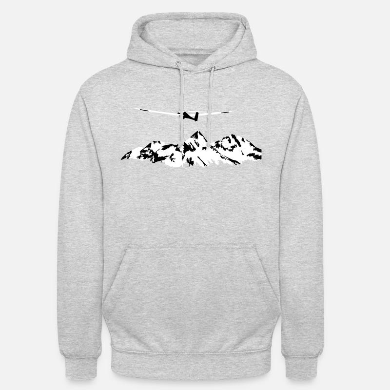 Planeur Planeur Planeur Pilote - Sweat-shirt à capuche unisexe - gris clair chiné