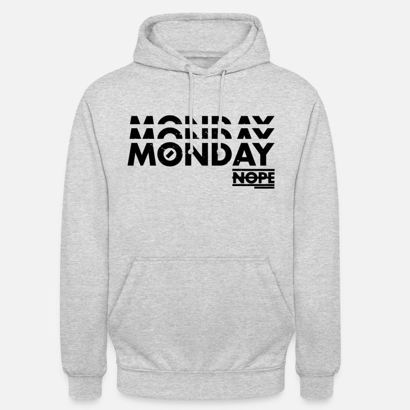 Lundi non - Sweat-shirt à capuche unisexe - gris clair chiné