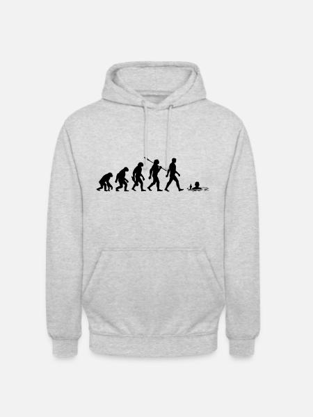 Evolution - Eisbader - Winterbaden - Eisbaden - Unisex Hoodie - Hellgrau meliert