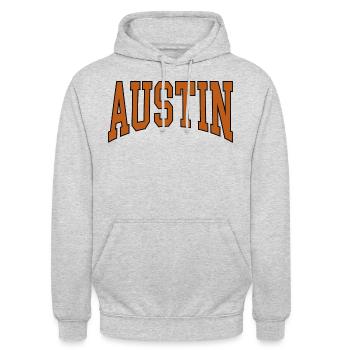 Austin - Sweat-shirt à capuche unisexe - gris clair chiné - Devant - Alina (178cm) & Michal (187cm)