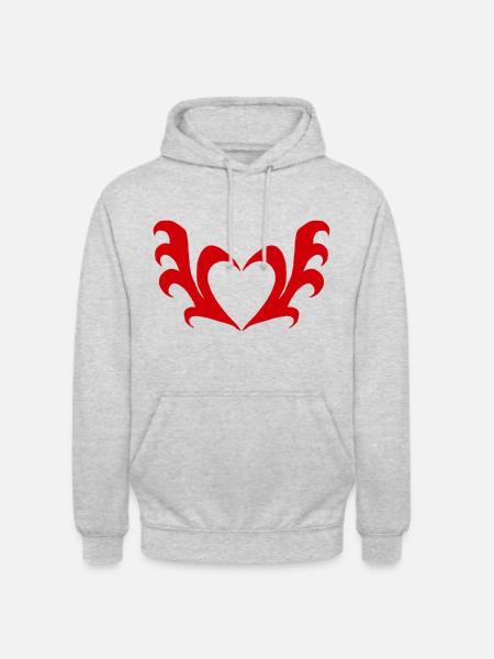 Heart with wings - Unisex Hoodie - light heather grey