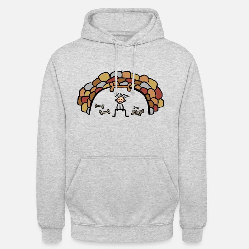 Evolution Cave Caveman - Unisex Hoodie - light heather grey
