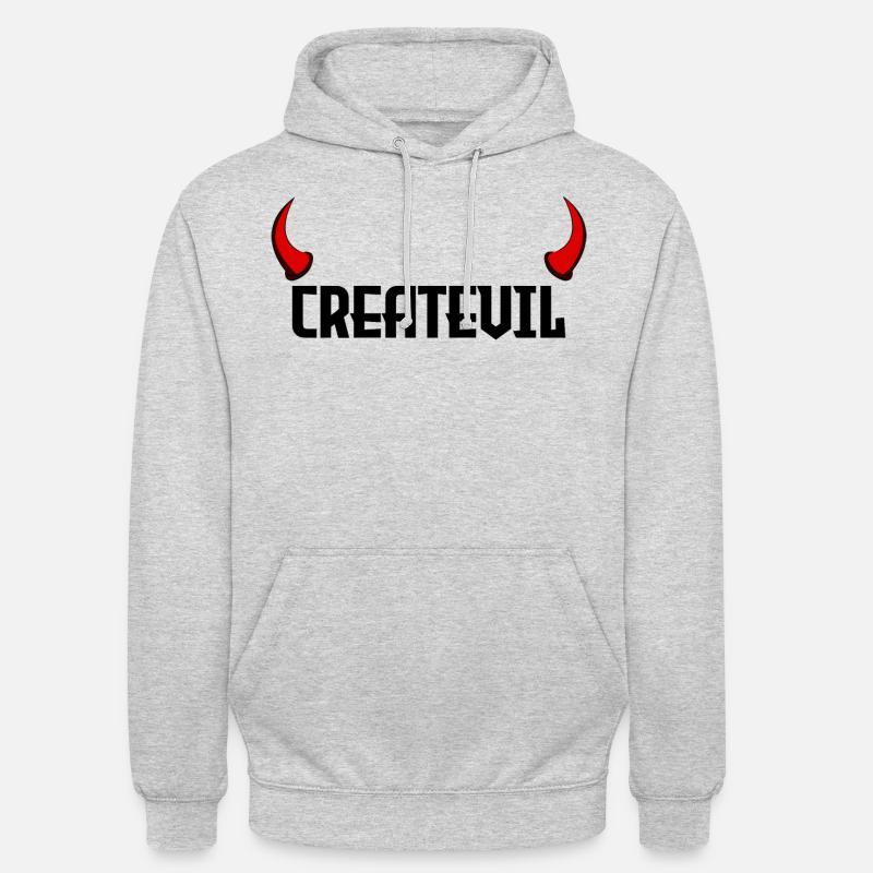 Createvil - Sweat-shirt à capuche unisexe - gris clair chiné