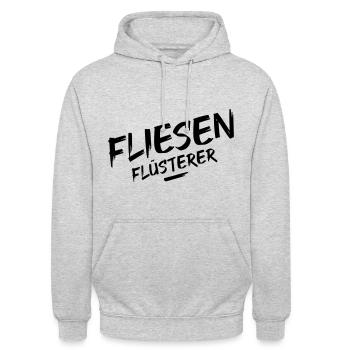 Fliesenleger Geschenke Sprüche Fliesen Flüsterer - Unisex Hoodie - Hellgrau meliert - Vorne - Alina (178cm) & Michal (187cm)