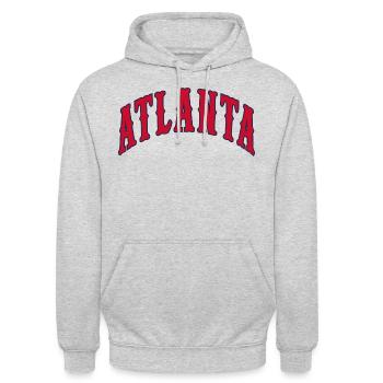 Atlanta - Sweat-shirt à capuche unisexe - gris clair chiné - Devant - Alina (178cm) & Michal (187cm)