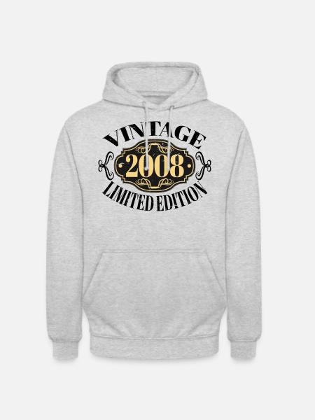 Vintage 2008 - 15 Years Old, 15th Birthday Teens - Unisex Hoodie - light heather grey