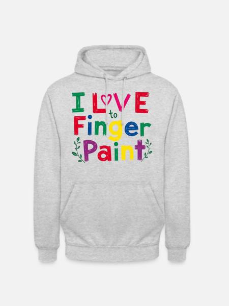 Jag älskar att måla med fingrar par tshirt - Luvtröja unisex - ljusgråmelerad