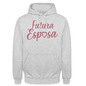 Futura Esposa Engagement Bridal Shower Wedding - Unisex Hoodie - light heather grey - Front - Alina (178cm) & Michal (187cm)
