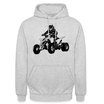 Quad Racing - ATV Racer - Sweat-shirt à capuche unisexe - gris clair chiné - Devant - Alina (178cm) & Michal (187cm)
