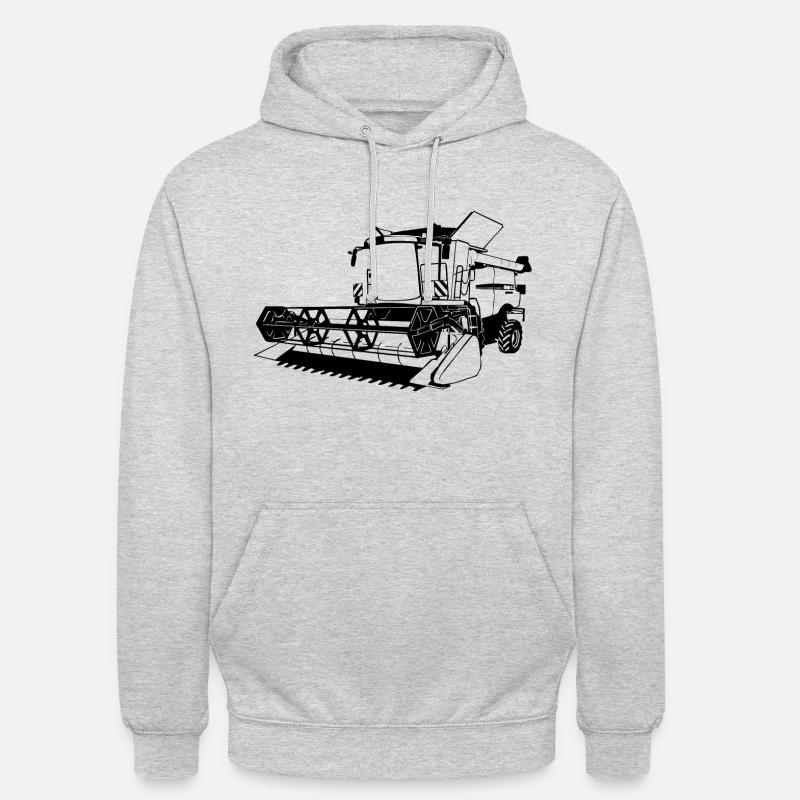 Moissonneuse-batteuse - Combine harvester - Sweat-shirt à capuche unisexe - gris clair chiné