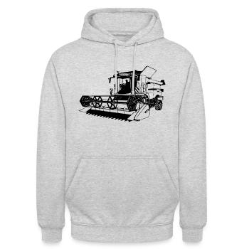 Mähdrescher - Combine harvester - Unisex Hoodie - Hellgrau meliert - Vorne - Alina (178cm) & Michal (187cm)