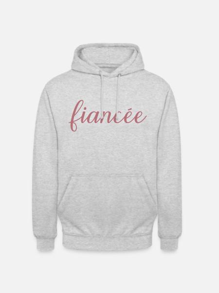Fiancée Matching Engagement Wedding Honeymoon - Unisex Hoodie - light heather grey