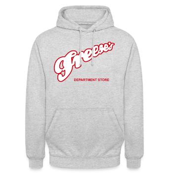 Freeses graphic - Unisex Hoodie - light heather grey - Front - Alina (178cm) & Michal (187cm)