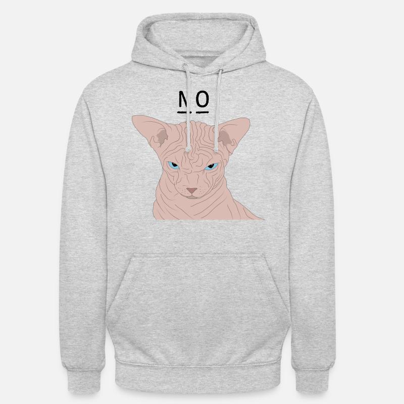 Grumpy sphynx - nein - Unisex Hoodie - Hellgrau meliert