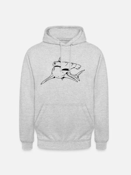 Dangerously elegant hammerhead shark - Unisex Hoodie - light heather grey
