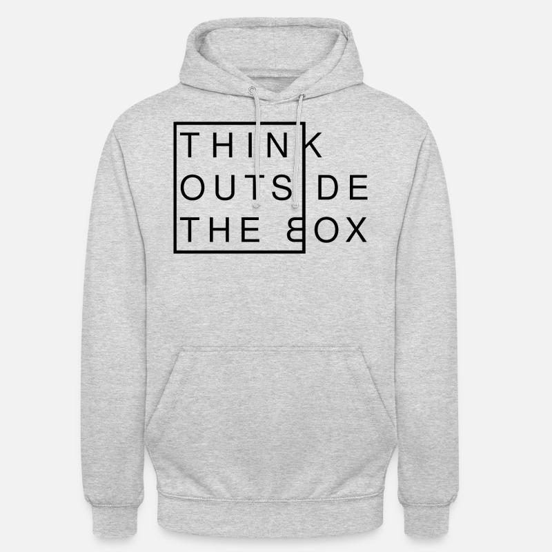 Think Outside The Box - Pensée créative Moderne - Sweat-shirt à capuche unisexe - gris clair chiné