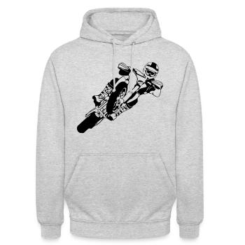 Supermoto Racing - Unisex Hoodie - Hellgrau meliert - Vorne - Alina (178cm) & Michal (187cm)