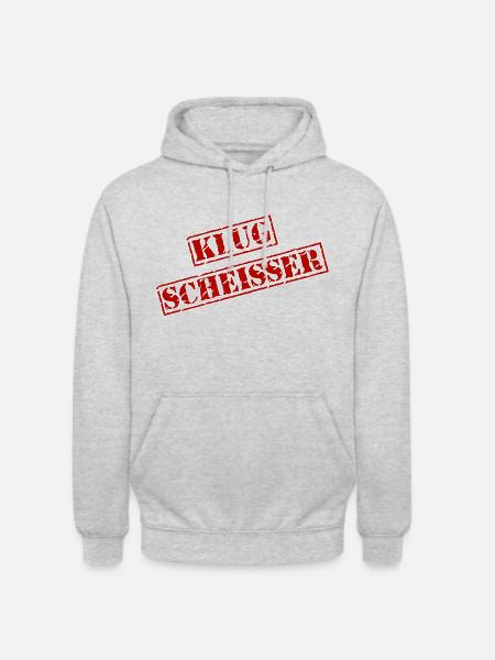 Stempel "Klugscheisser" - Unisex Hoodie - Hellgrau meliert