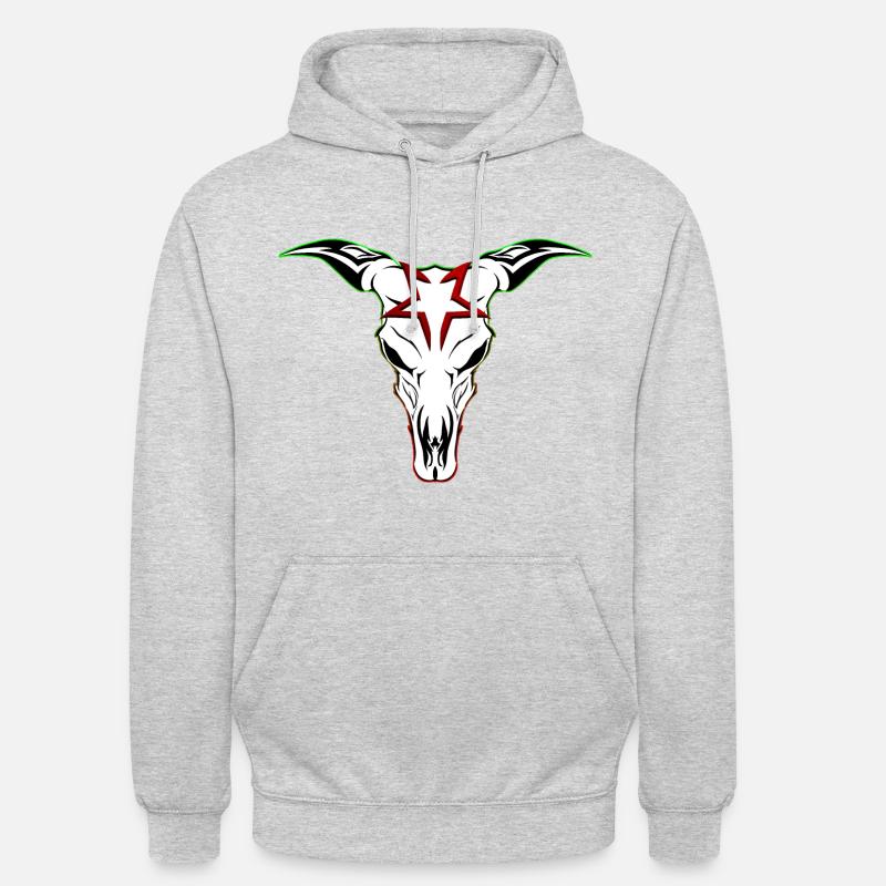 Crâne de vache effrayant - Sweat-shirt à capuche unisexe - gris clair chiné