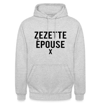 ZÉZETTE EPOUSE X - Sweat-shirt à capuche unisexe - gris clair chiné - Devant - Alina (178cm) & Michal (187cm)