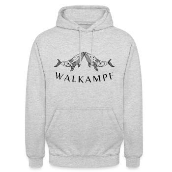 WALKAMPF - Sweat-shirt à capuche unisexe - gris clair chiné - Devant - Alina (178cm) & Michal (187cm)