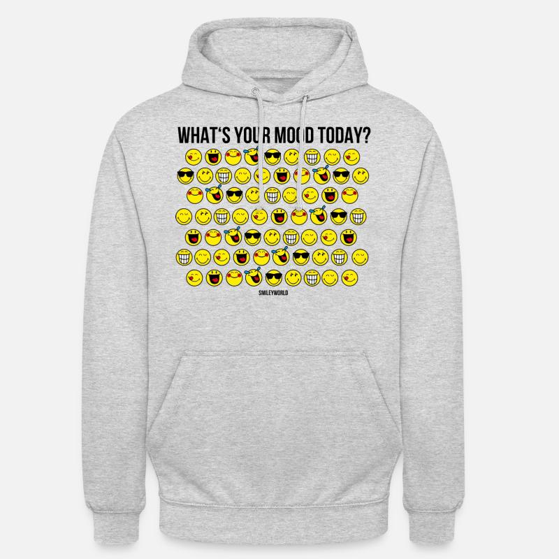 SmileyWorld Qual è il tuo stato d'animo oggi? - Felpa con cappuccio unisex - grigio chiaro melange