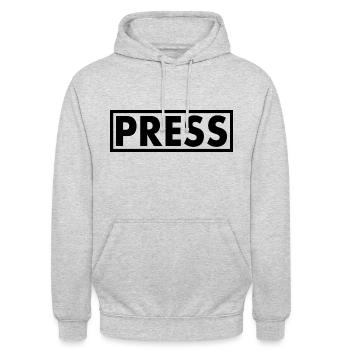 Press - Sweat-shirt à capuche unisexe - gris clair chiné - Devant - Alina (178cm) & Michal (187cm)