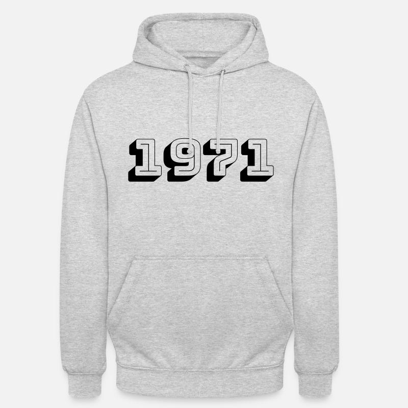 Année de naissance 1971 Cadeau - Sweat-shirt à capuche unisexe - gris clair chiné