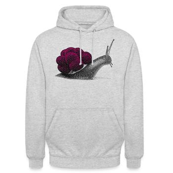 Schwarzwald-Tussi Schnecke mit Bollenhut - Unisex Hoodie - Hellgrau meliert - Vorne - Alina (178cm) & Michal (187cm)
