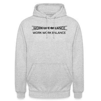 Work Work Balance Motivation für alle Mitarbeiter - Unisex Hoodie - Hellgrau meliert - Vorne - Alina (178cm) & Michal (187cm)