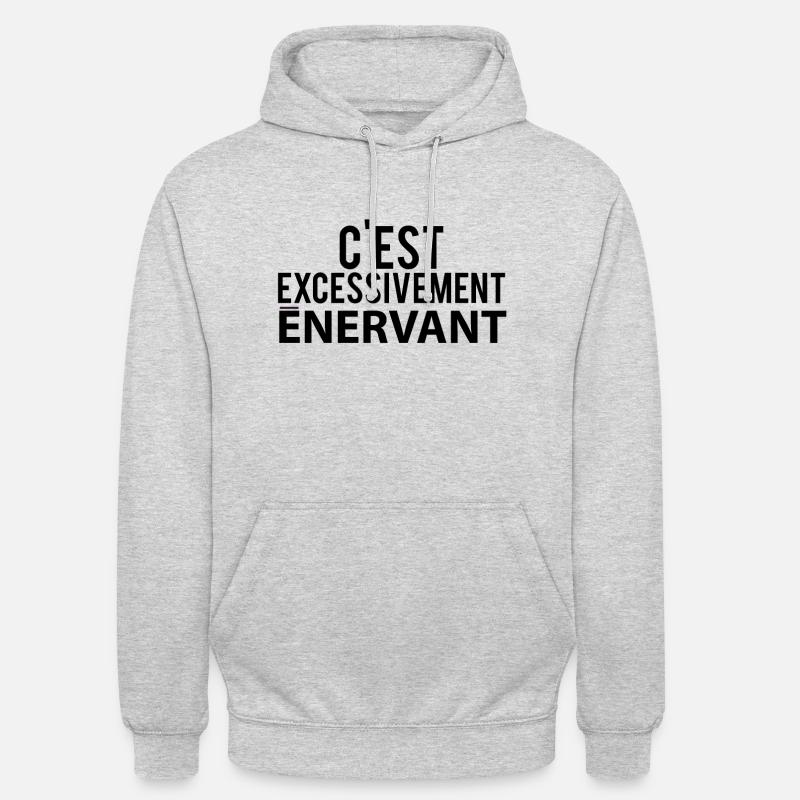 C est excessivement énervant - Dikkenek - Sweat-shirt à capuche unisexe - gris clair chiné