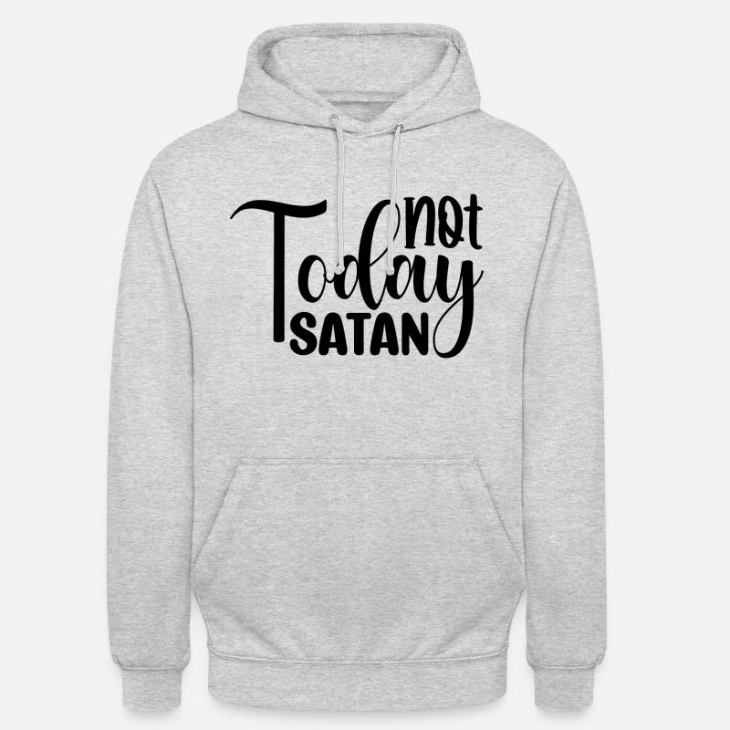 Pas aujourd’hui Satan - Sweat-shirt à capuche unisexe - gris clair chiné